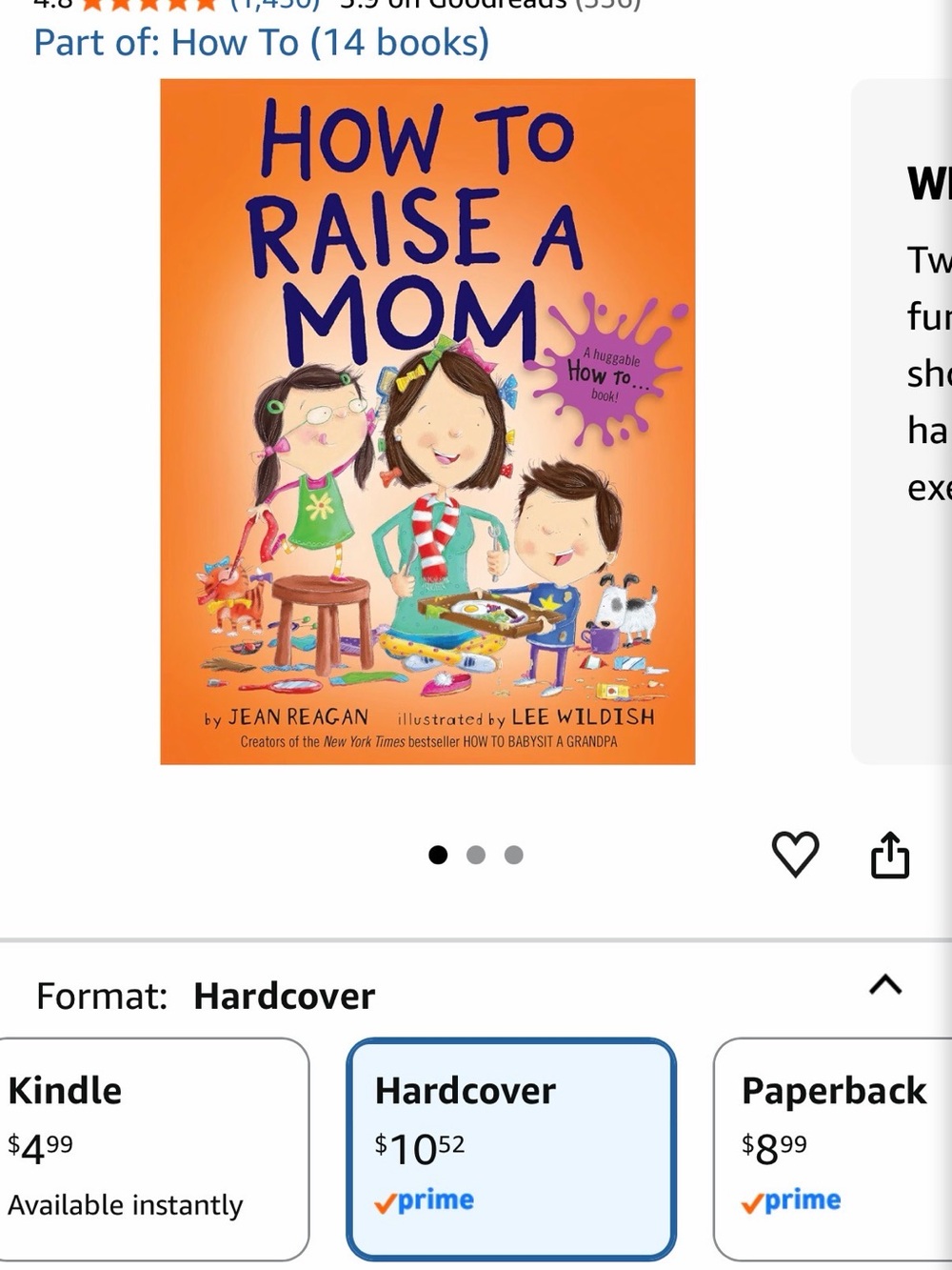 How to Raise a Mom - Orange Children's Book by Jean Reagan